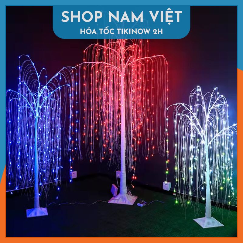 Cây Liễu Đèn Led Trang Trí Noel, Có Thể Gấp Gọn, Trang Trí Ngoài Trời