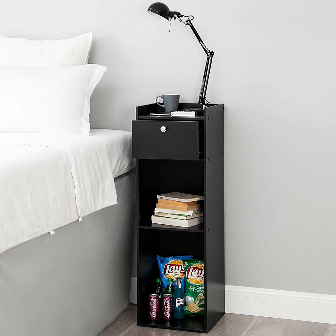 Tủ gỗ đầu giường hiện đại SMLIFE Nicki | Gỗ MDF dày 17mm chống ẩm | D38xR35xC110cm