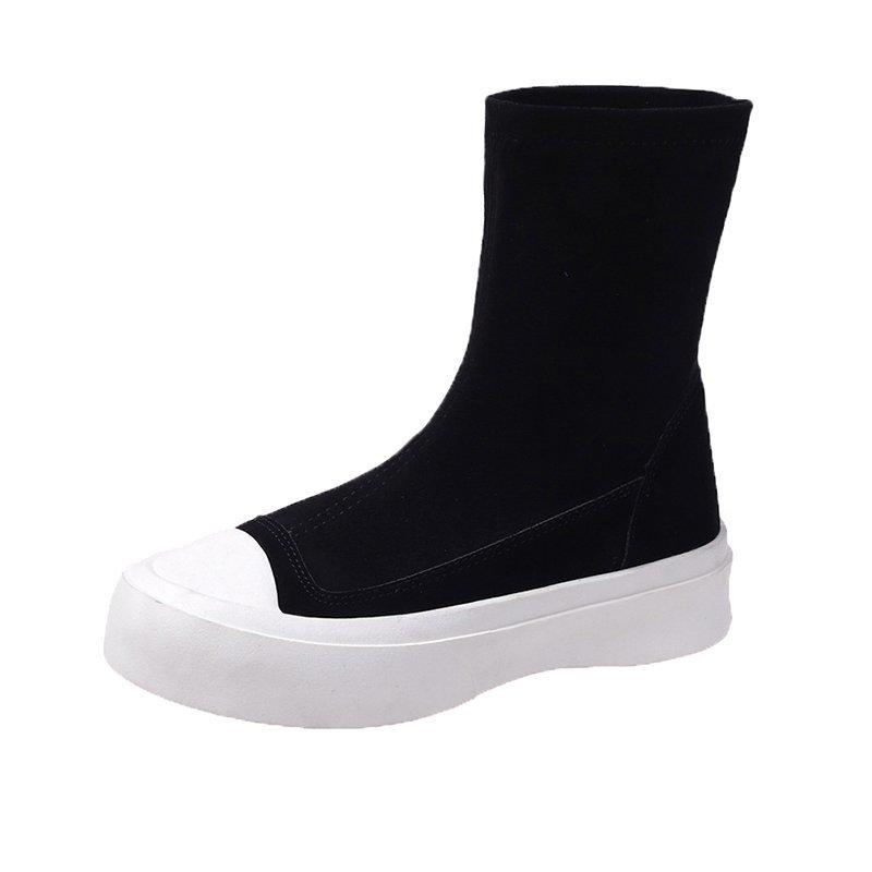 2021 Mới Mùa Thu Và Mùa Đông Dày-Đế Stovepipe Giày Dài Giày Thể Thao Và Giải Trí Slim Giày