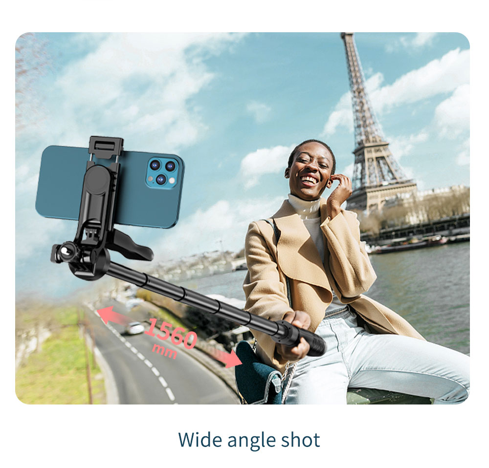 Gậy chống rung cơ học Wireless Selfie Stick Tripod Stand Foldable L16-D 1530mm