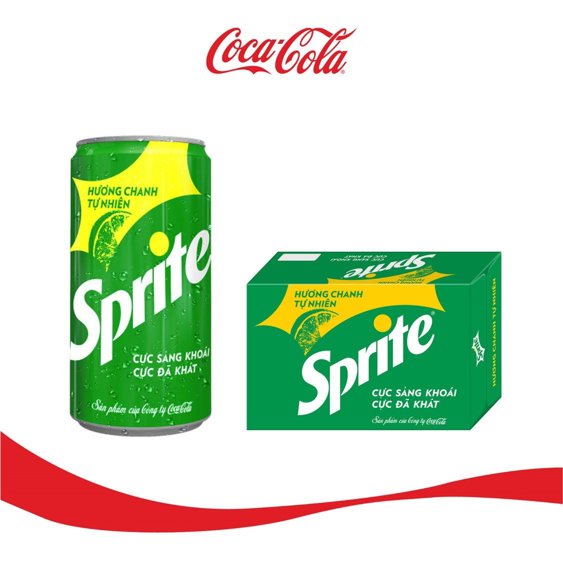 Thùng 24 Lon Nước ngọt có gas Sprite lon Mi nhon (235ml x24)