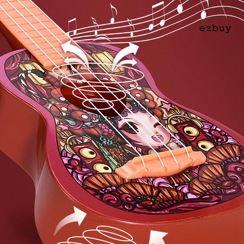 EY-Beginner Ukulele Compact Exquisite Workmanship Smooth Surface Red Mini Instrument Ukulele Toy Kids Gift