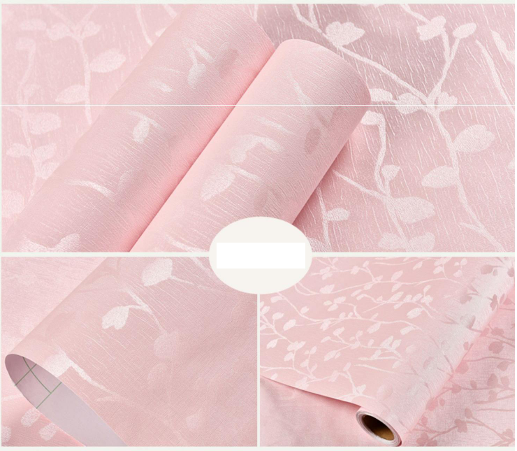 Combo 10 mét giấy dán tường, decal dán tường trang trí nhà cửa DÂY LEO HỒNG khổ 45cm