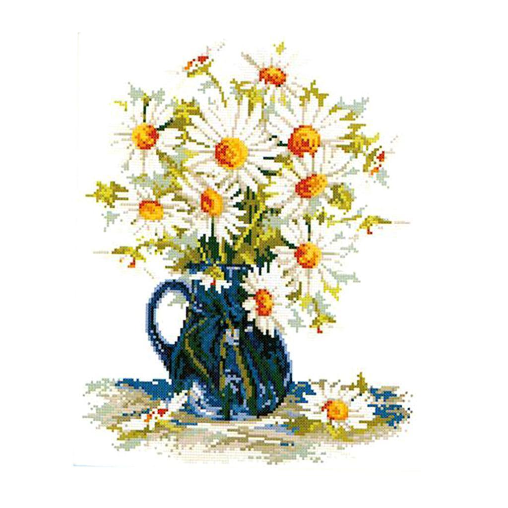 DIY Daisy Stamped Cross Stitch Kits for Children 11CT Counted Needlecrafts