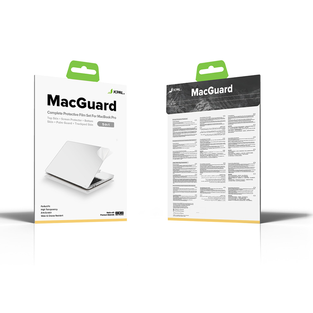 bộ dán full macGuard 5 in 1 cho macbook pro 16 / 2019 thương hiệu Jcpal chính hãng