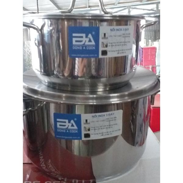 Bộ 4 nồi inox ĐÔNG Á 3 đáy-inox 403 cao cấp sáng bóng dày đẹp