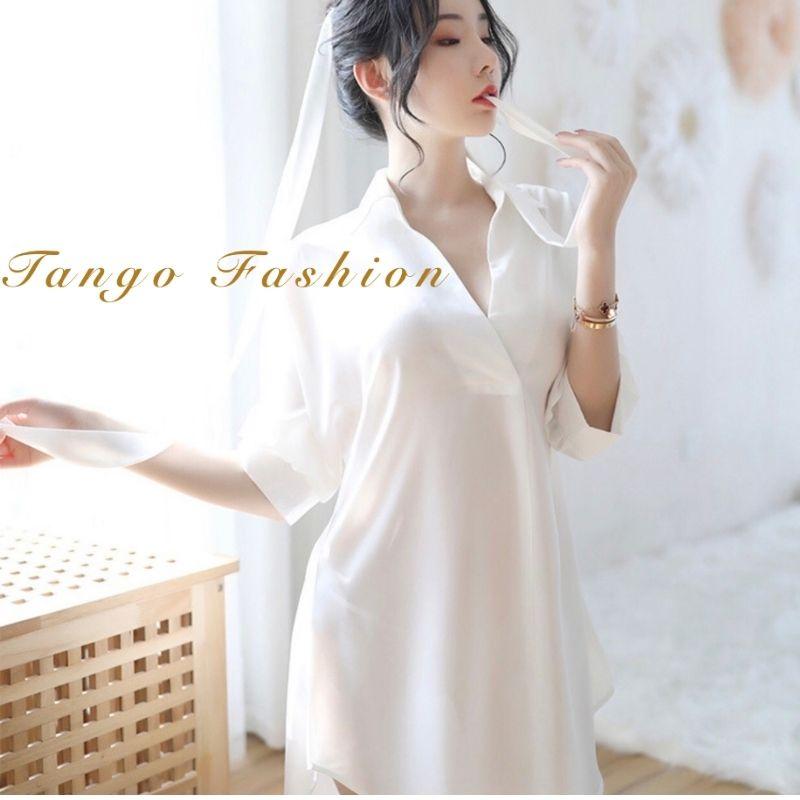Áo sơ mi ngủ nữ cao cấp - váy ngủ đẹp dài quyến rũ, đồ mặc nhà gợi cảm