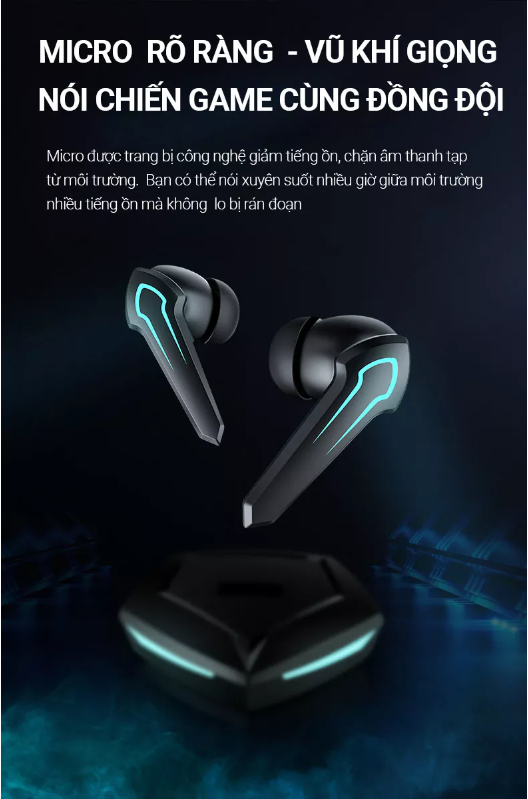 Tai Nghe Gaming Không Dây Bluetooth 5.2 - P30, hỗ trợ đàm thoại độ trễ cực thấp khi chơi game, Bass mạnh mẽ