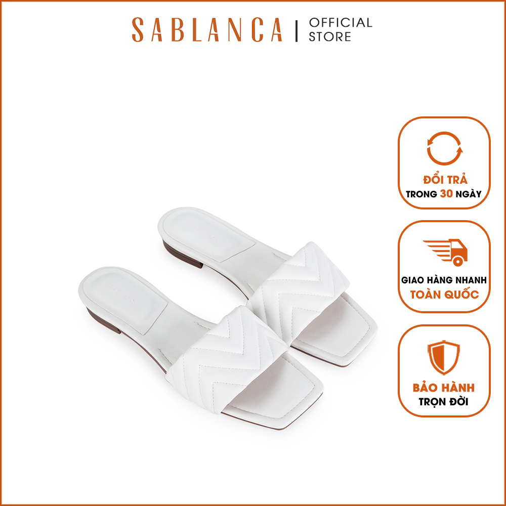 SABLANCA - Dép xẹp quai nang họa tiết lượn sóng DX0057