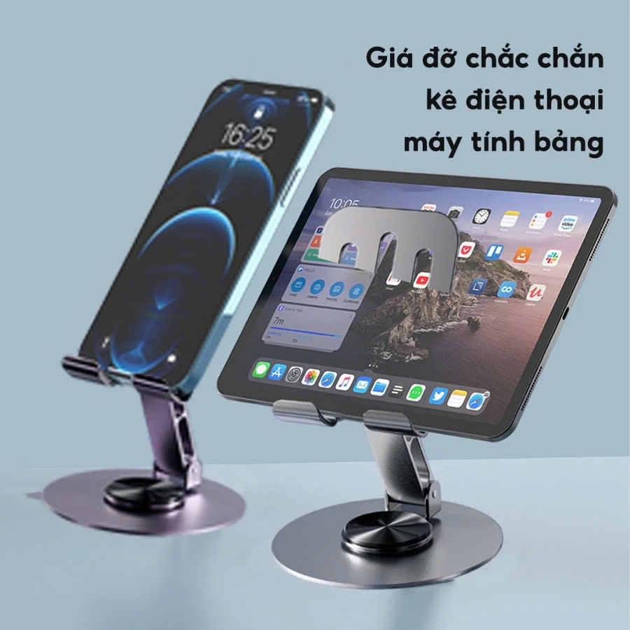 Giá đỡ điện thoại ,đa năng ,có thể gấp gọn để bàn hợp kim nhôm chắc chắn ,đế chống trơn trượt tiện dụng hàng nhập khẩu
