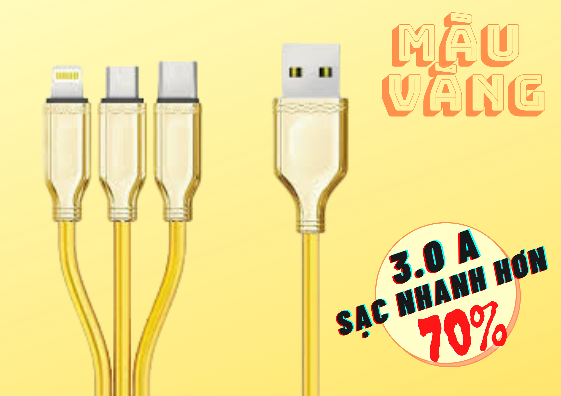 [HOT HOT HOT ] COMBO 2 Cáp Sạc 3 Đầu , Chiều Dài Cáp 1m2 , Chất Liệu Vải Dù Chắc Chắn, Đầu Sạc Chống Gãy Gập . Có Thể Sạc 3 Thiết Bị Cùng Lúc.