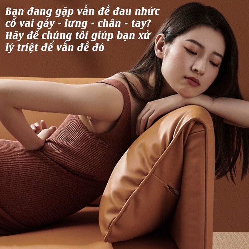 ￼Gối Massage Cổ Vai Gáy RULAX, Tựa Lưng Massage Hồng Ngoại Đa Năng 20 Bi, 2 Động Cơ Rung