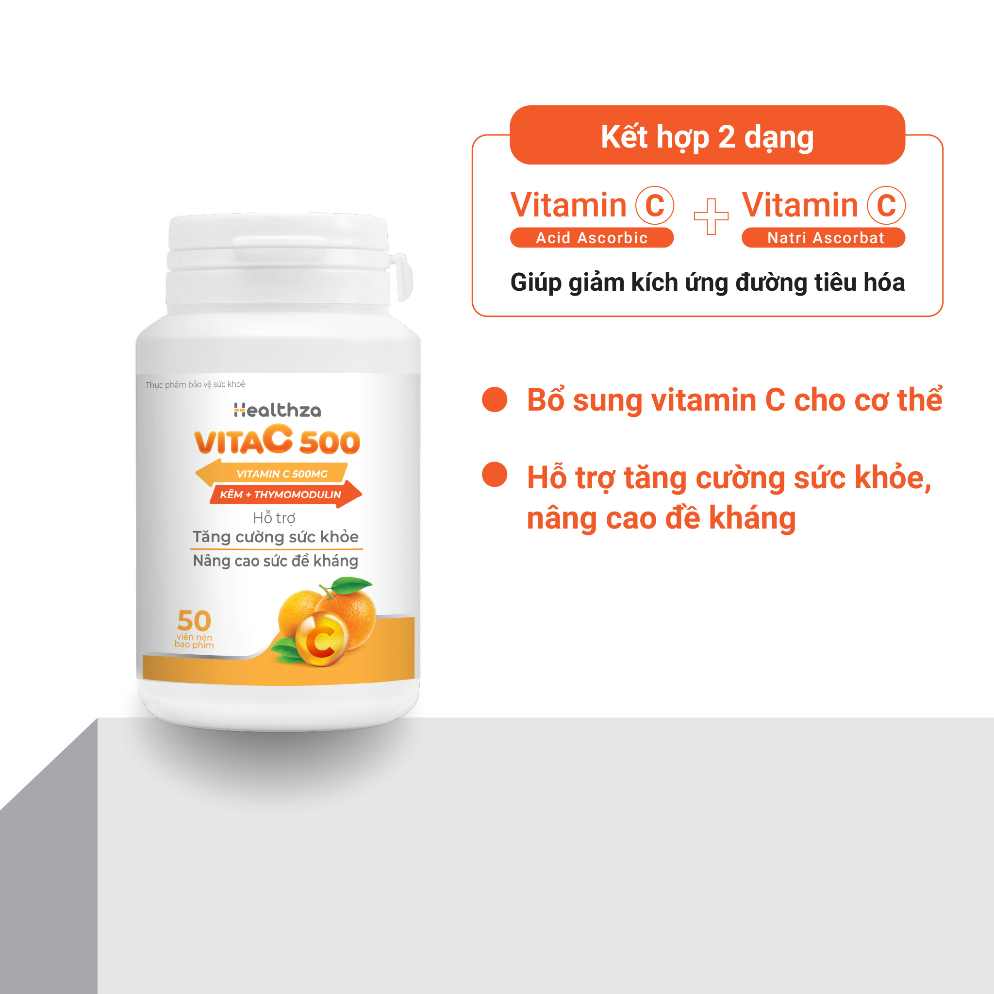 Viên uống VitaC 500 bổ sung Vitamin C Hộp 1 lọ 50 viên