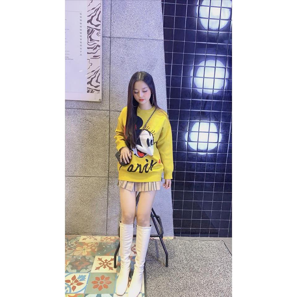 Aó len mickey big size 2 màu đỏ &amp;vàng bigsize nữ 60-90kg (hình thật