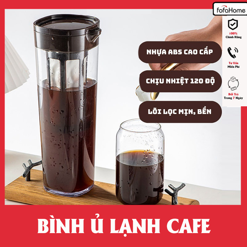 Bình Pha Cafe COLD BREW (Cà Phê Ủ Lạnh) Nhựa Nguyên Sinh ABS 1.1L- Giao Màu Ngẫu Nhiên