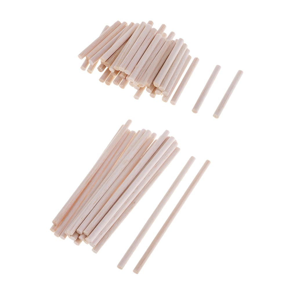 70 Gói Gỗ Balsa Dowels Que Gậy Gỗ Nhẹ Đa Năng Gỗ-Đường Kính 5 Mm, 50 Mm Dài 120 Mm