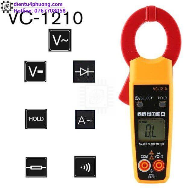 Đồng Hồ Ampe Kìm Tự Nhận Thang Đo VC-1210 Vạn Năng