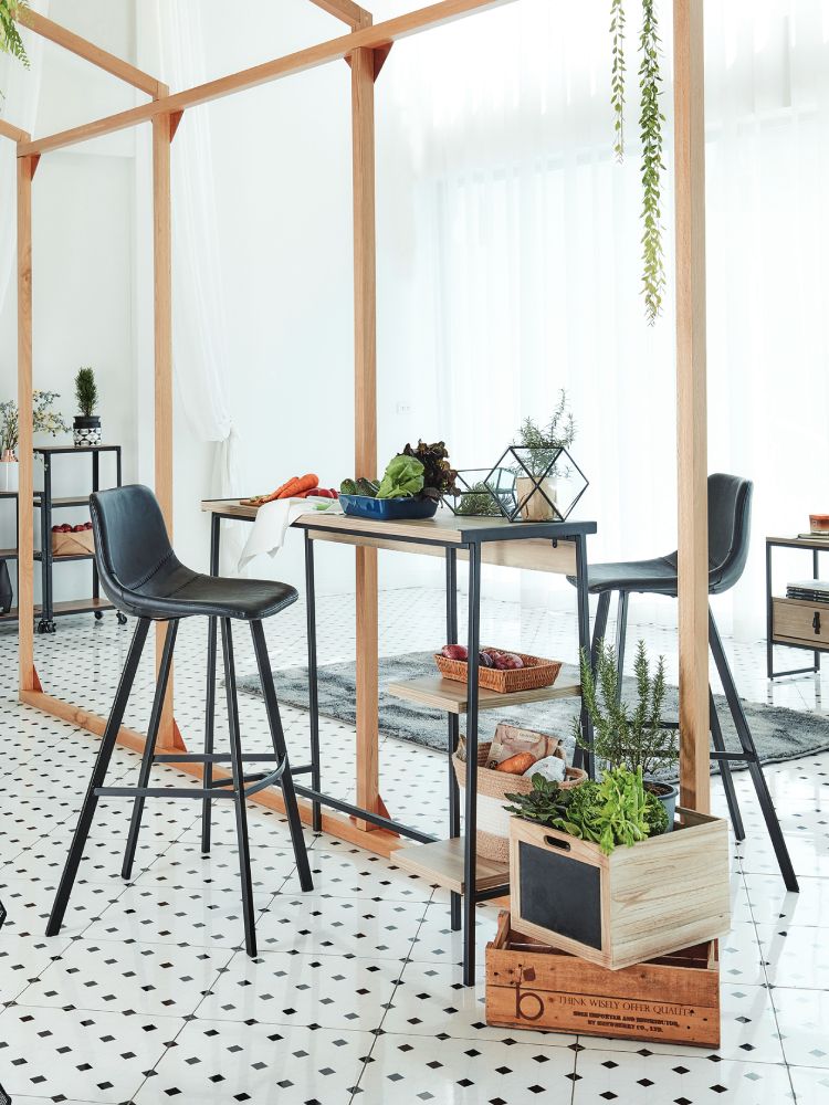 Ghế Đôn Bầy Bar Cao MAEYA Da PU Cao Cấp, Khung Sắt Sơn Tĩnh Điện Bền Bỉ, Thiết Kế Màu Nâu Đen Cổ Điển Đương Đại, Chịu Lực 100kg | Index Living Mall | Nội Thất Nhập Khẩu Thái Lan - Phân Phối Độc Quyền Tại Việt Nam