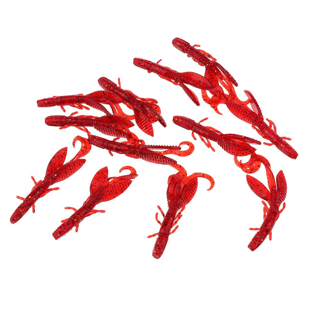 12pcs Soft Worm Lures Shrimp Fishing Bait Crankbait Lobster Bait