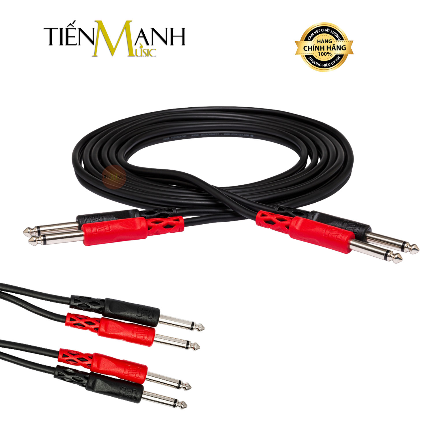 Cặp Dây Cáp Tín Hiệu Stereo Hosa 2 Đầu 6ly Mono Dài 3m CPP-203 Unbalanced Cable 1/4 in CPP203 Hàng Chính Hãng