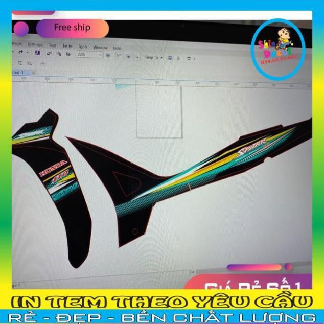 Tem rời Wave Blade 110 Spark dán xe đen