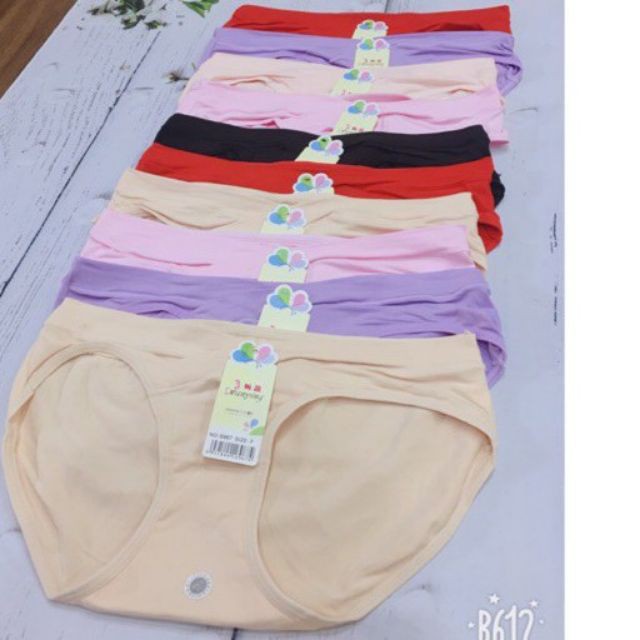 Set 10 quần lót bầu cotton cạp chéo dưới 65kg