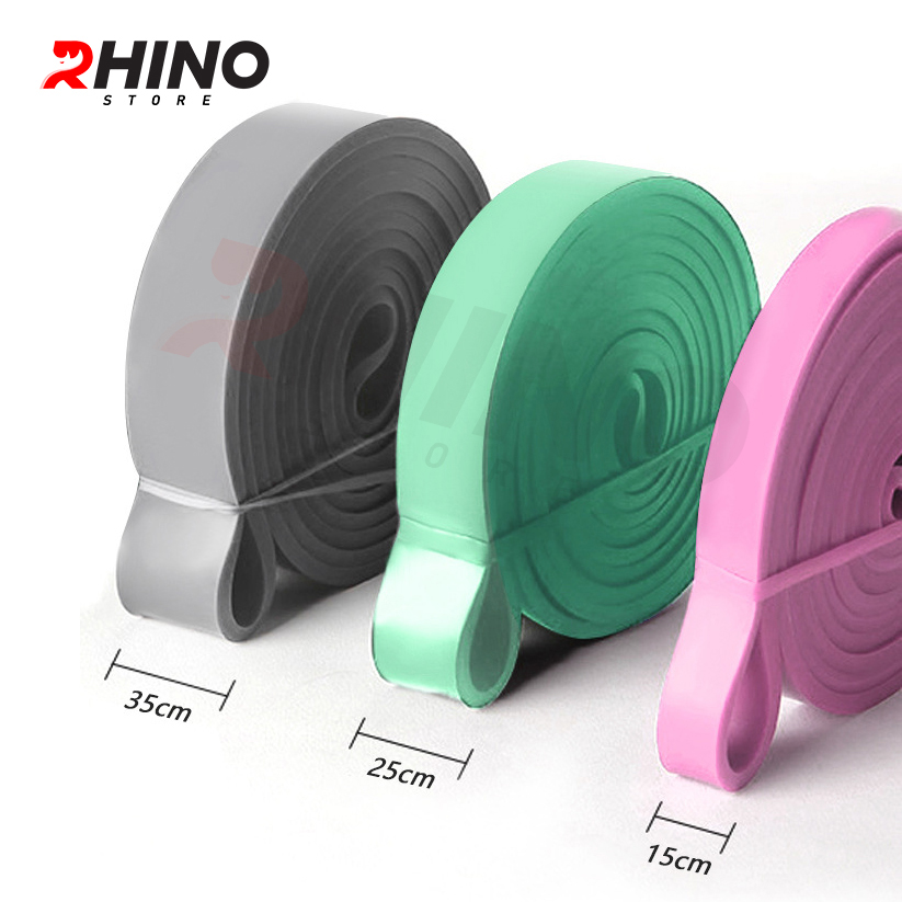 Dây kháng lực tập gym cao su tự nhiên Rhino R101 mức lực kéo phân theo từng màu, Resistance Elastic Bands dây đàn hồi, kháng lực power band tập gym, dây cao su hỗ trợ lên xà