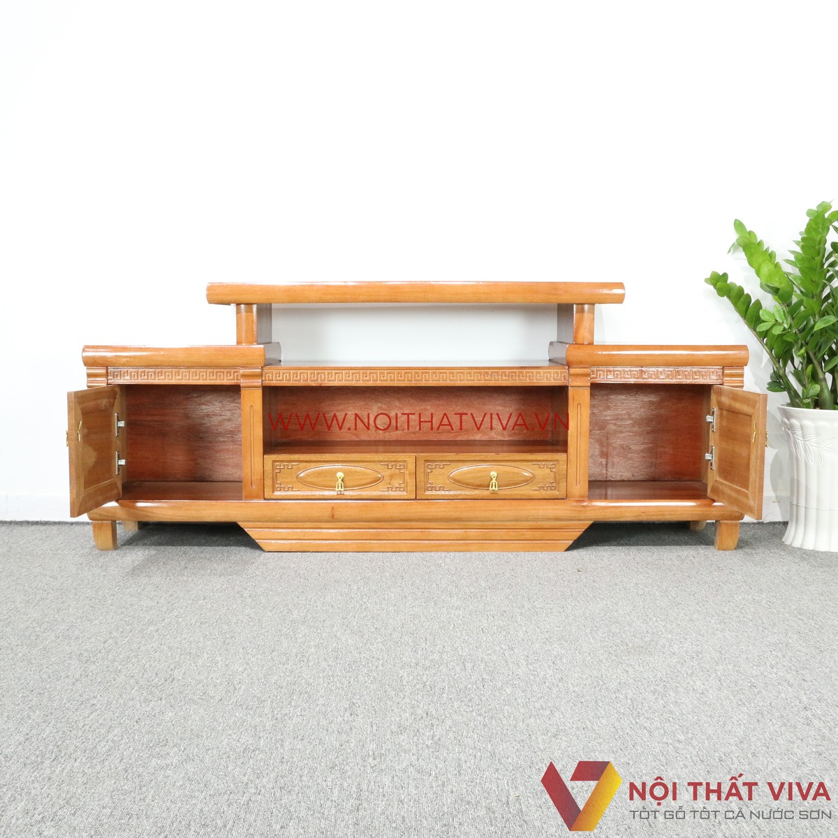 Kệ Tivi Gỗ Xoan Đào 2 Tầng Sang Trọng Đẹp Giá Rẻ