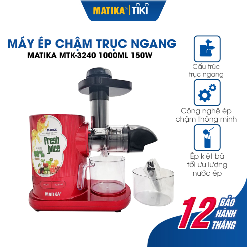 Máy Ép Chậm Trục Ngang MATIKA 1L 150W MTK-3240 - Hàng chính hãng