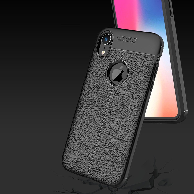 Ốp lưng silicon dẻo giả da Auto Focus cao cấp dành cho iPhone XR - Hàng chính hãng