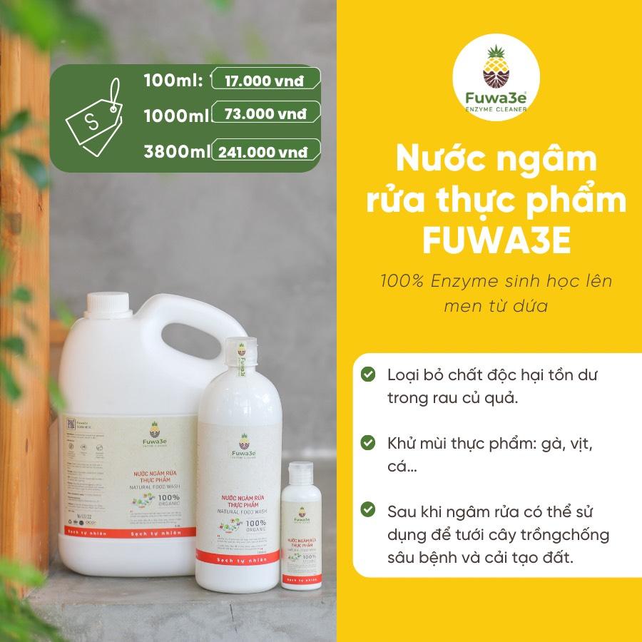 Nước ngâm rửa thực phẩm rau củ quả khử mùi hôi thịt cá organic Fuwa3e an toàn cho bữa ăn gia đình bạn 1000ml