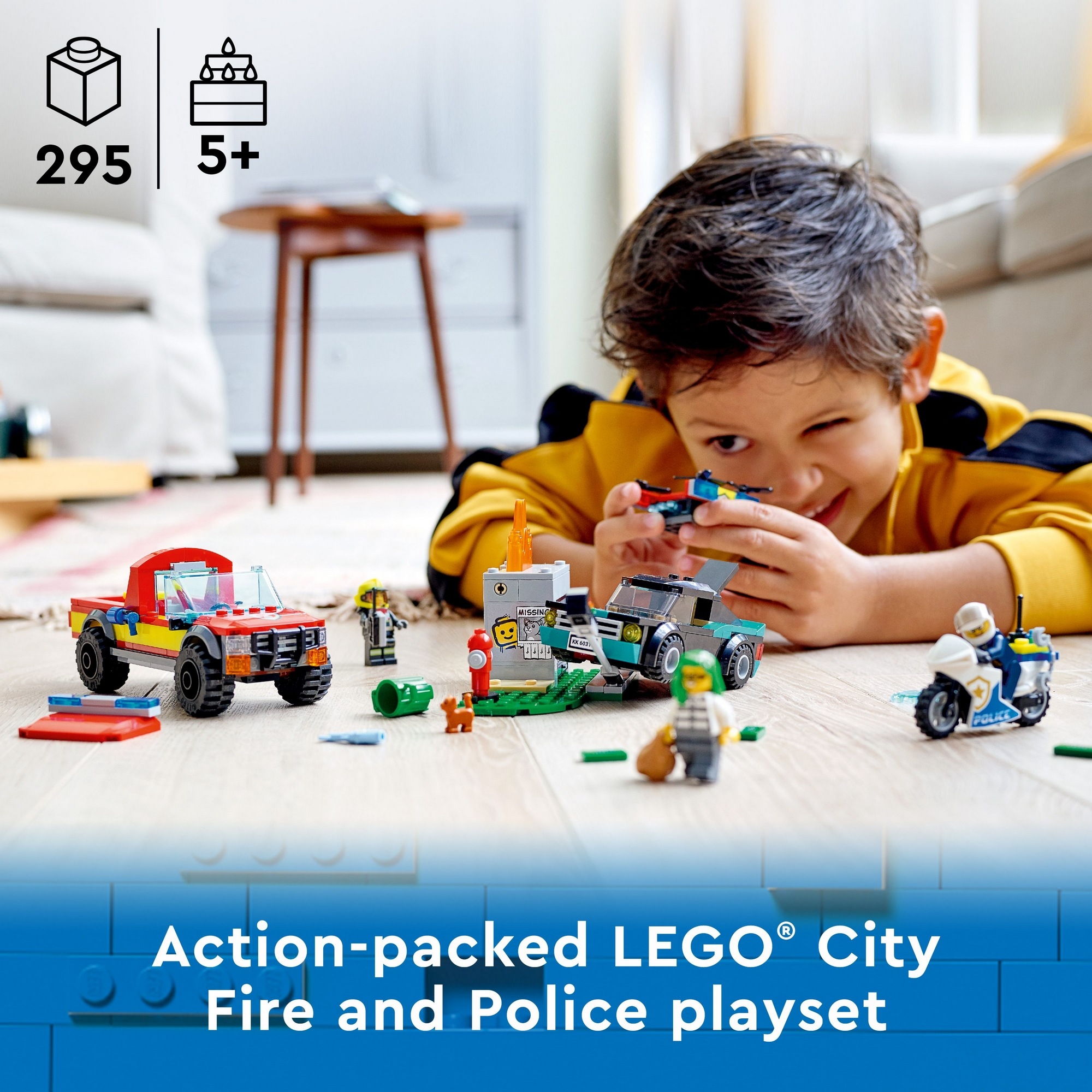LEGO City 60319 Xe cứu hỏa & cảnh sát truy bắt tội phạm