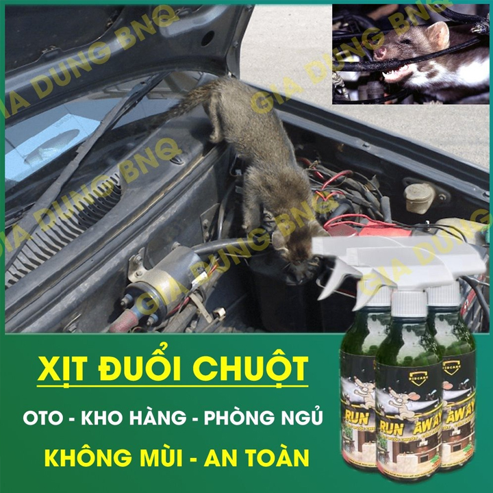 Xịt đuổi chuột Run Away - Xịt thảo mộc đuổi chuột không mùi, an toàn - Xua đuổi chuột, gián, côn trùng chỉ sau 1 lần xịt