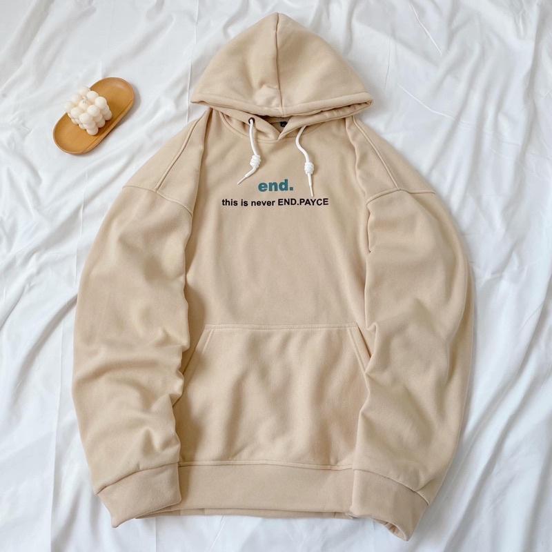 Áo Khoác Hoodie Nỉ Bông END màu TAN Nam nữ unisex/Áo hoodie có mũ form rộng Jaystoree