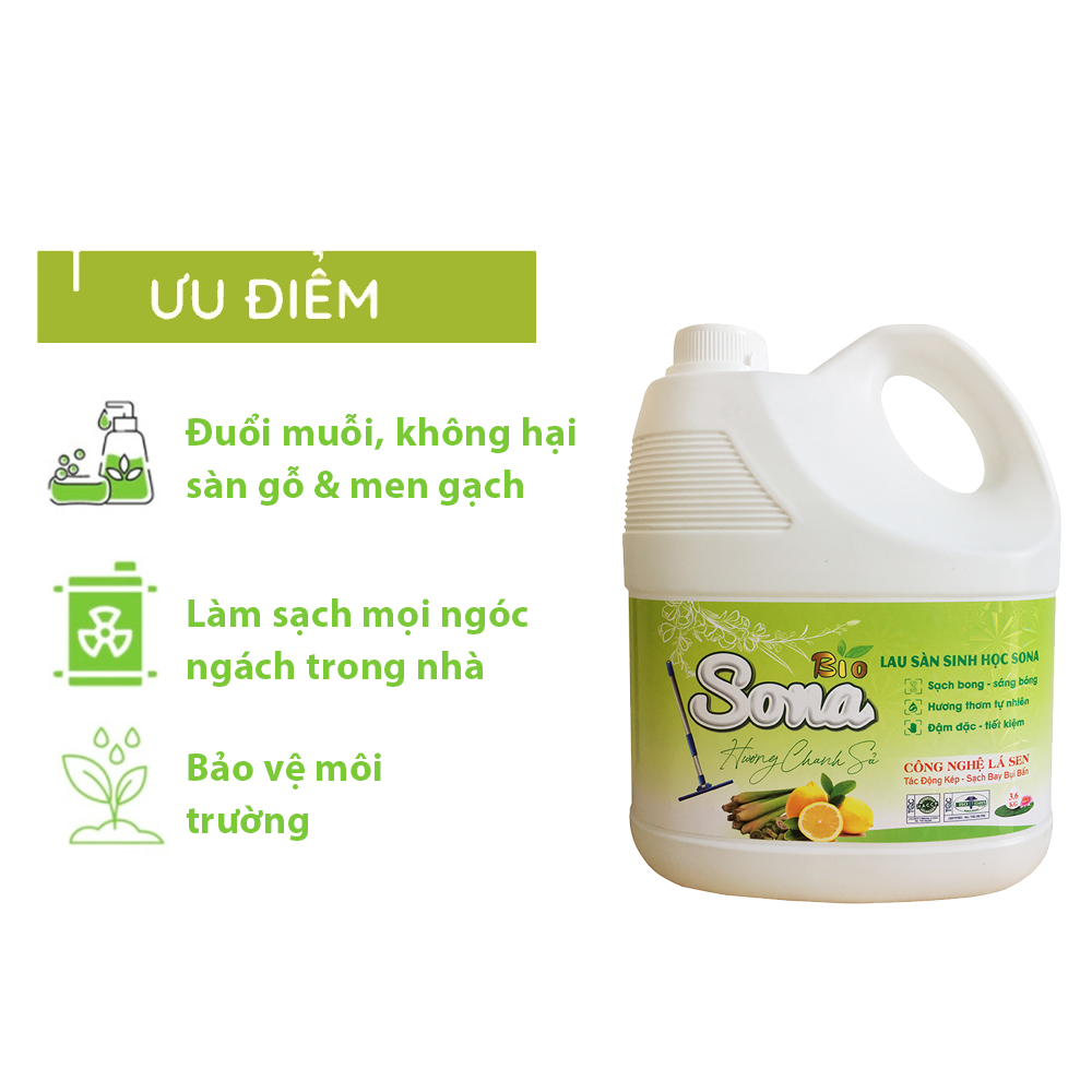 Nước lau nhà hương quế/ hương chanh sả 3,6kg hữu cơ lau sàn sạch bong ngát hương thơm