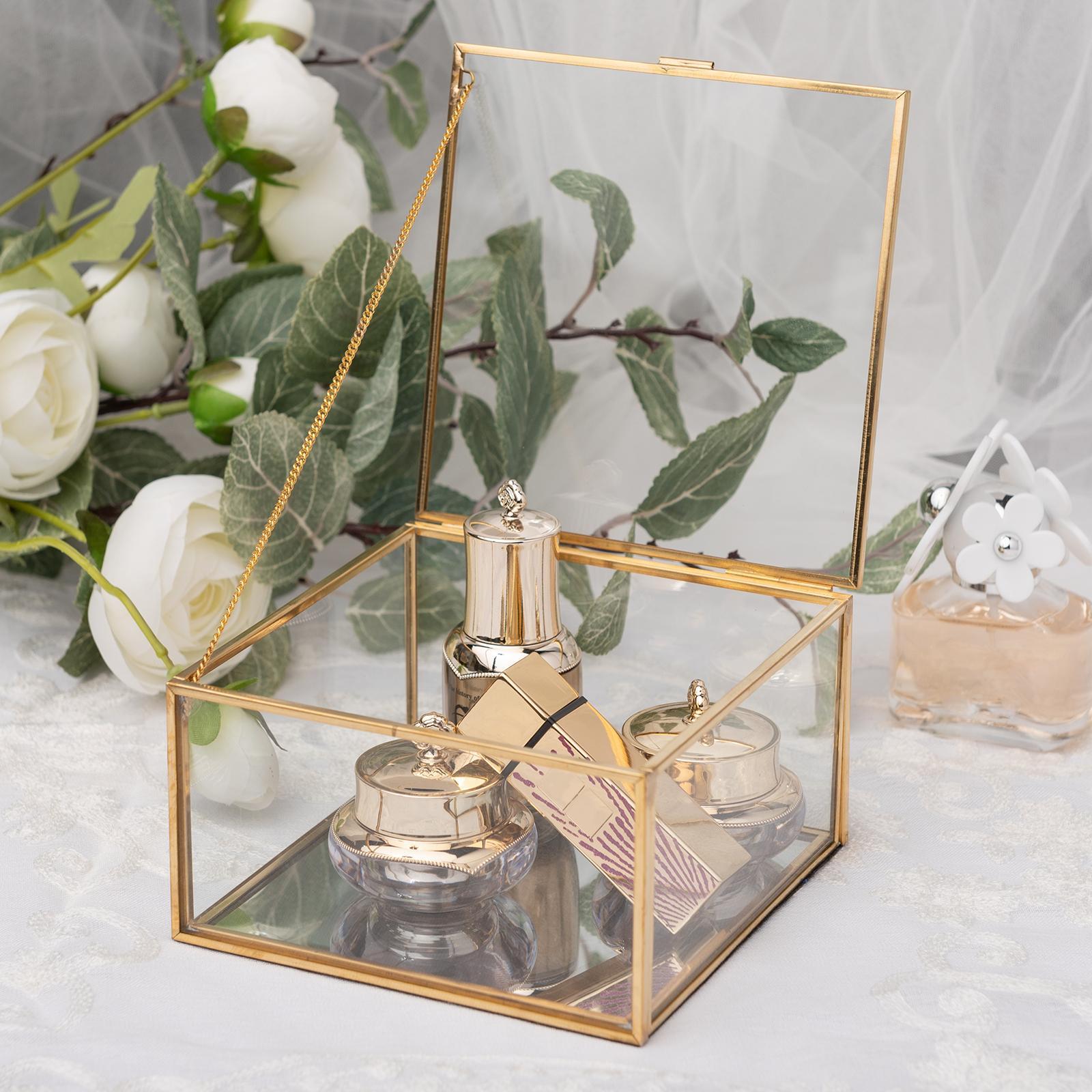 Glass Jewelry  Jewelry Trinket Glass Box for Storage and Display Rings