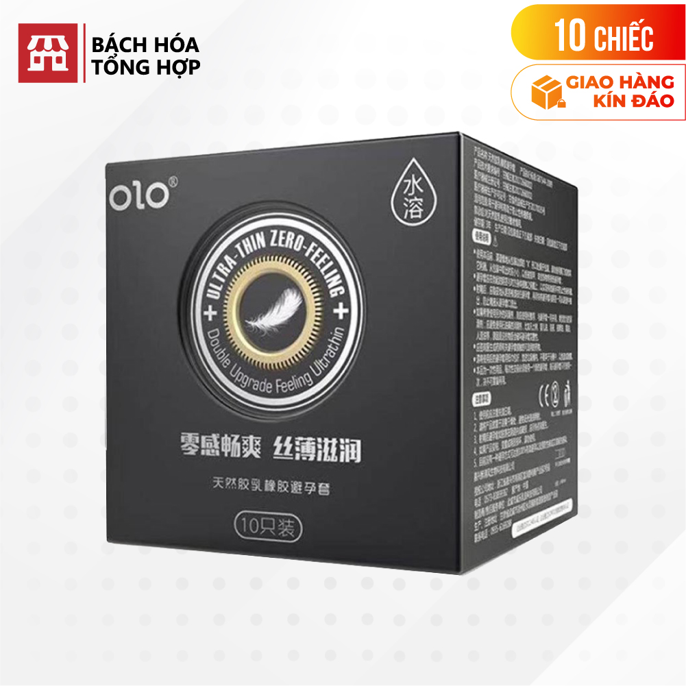 [Hộp 10 cái] Bao cao su OLO 0.01 Ultrathin Zero Feeling - Siêu mỏng, gai, hương vani