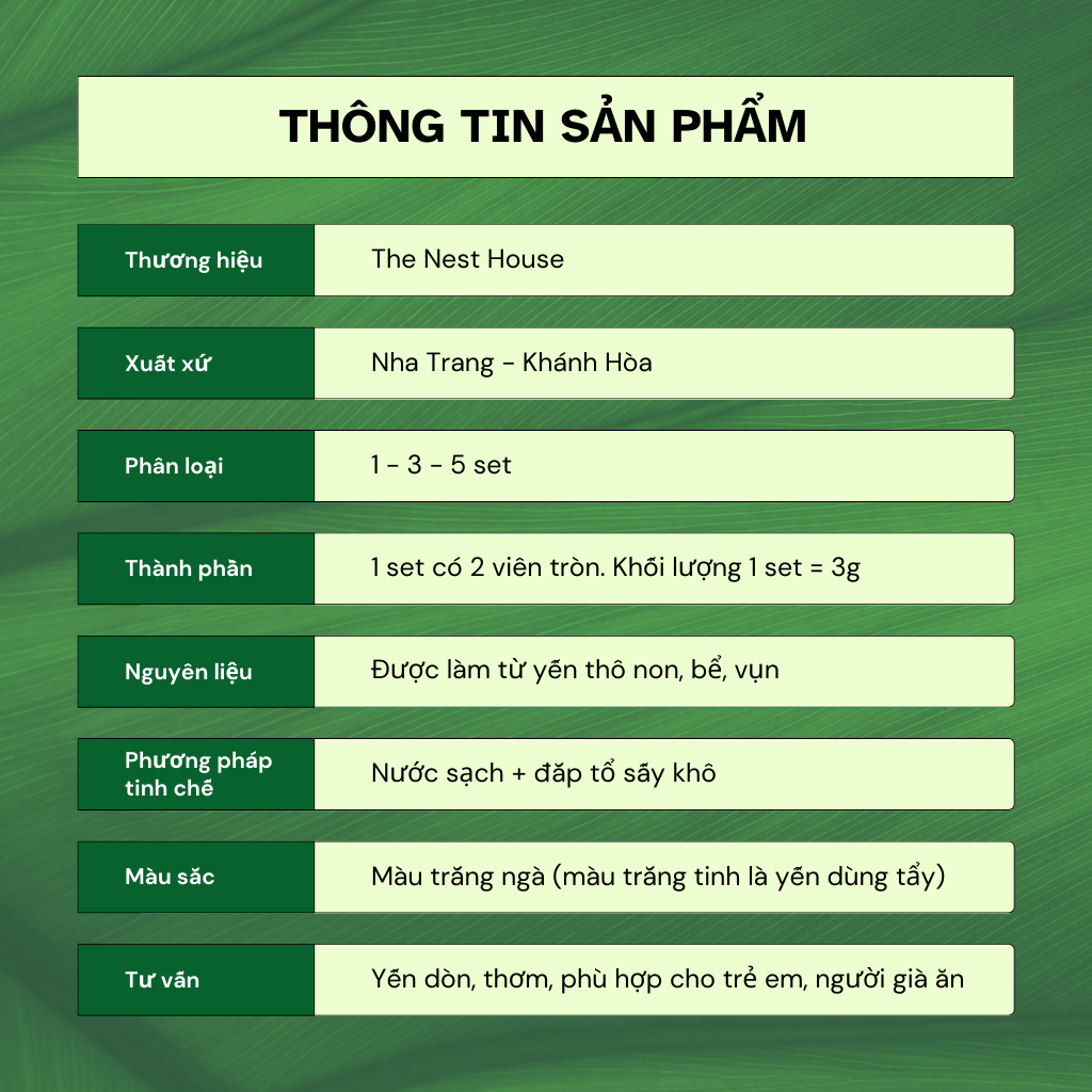Tổ yến sào baby vụn tinh chế cao cấp nguyên chất cho bé và người lớn kèm nguyên liệu chưng yến