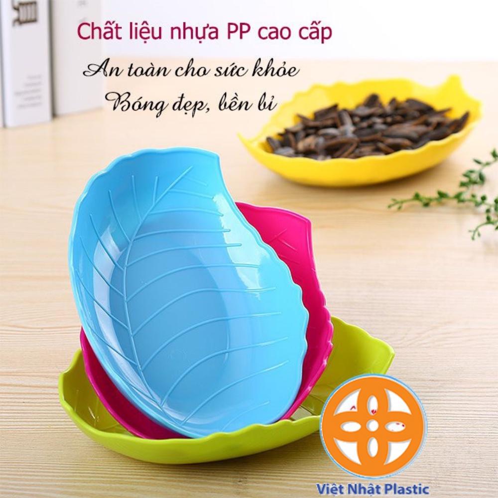 đĩa nhựa Việt Nhật hình lá 2 size đựng hoa quả, bánh kẹo, đồ ăn thiết kế đẹp mắt