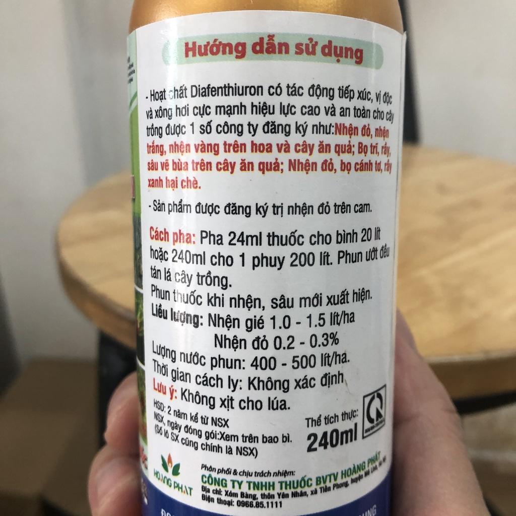 Chế phẩm diệt nhện đỏ trên cây hoa mai, hoa hồng, cây cảnh, cây ăn trái, rau màu, Vua.diet.nhen kyodo chai 240ml