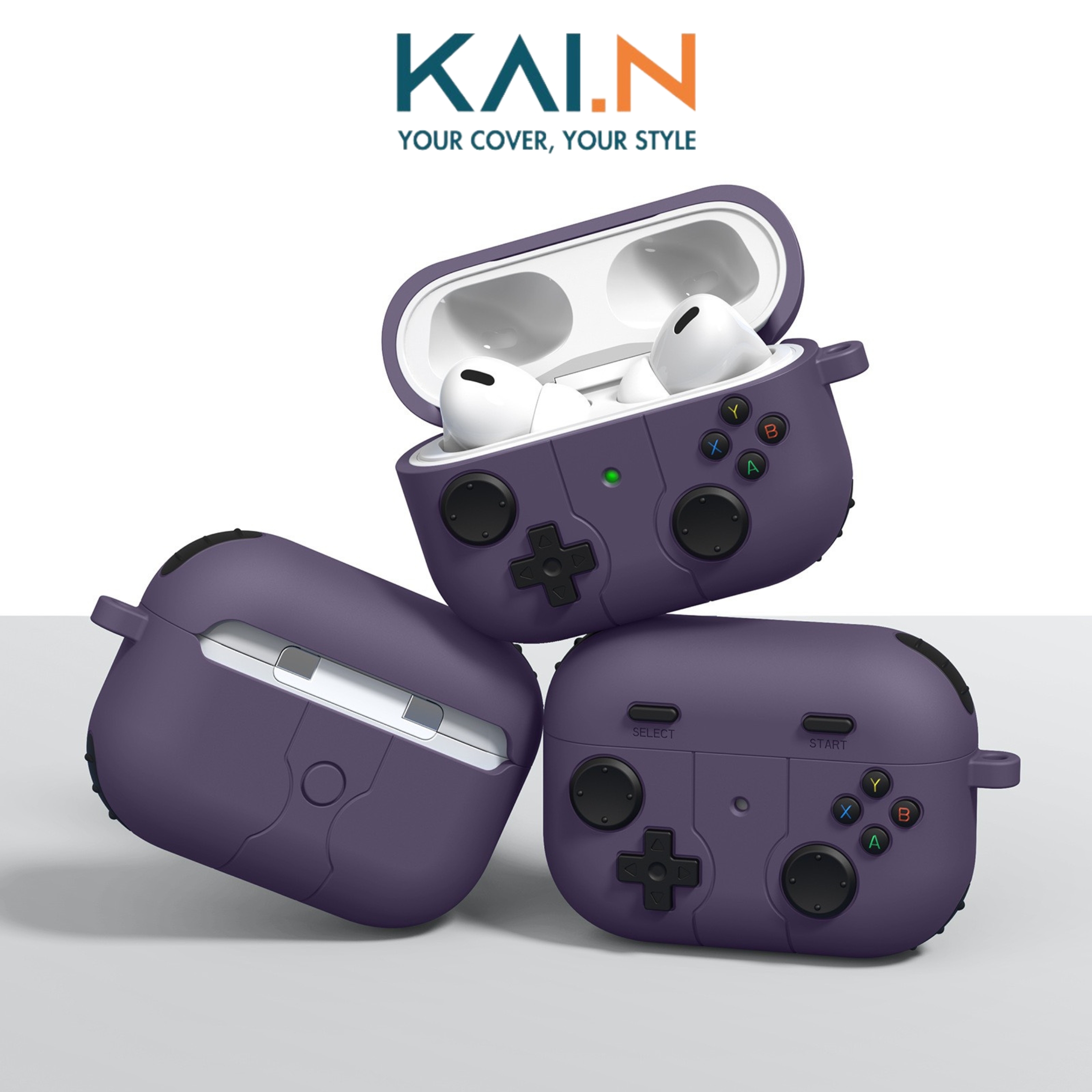 Ốp Bảo Vệ Dành Cho Airpods PRO 2, Kai.N Game Pad Case, Kèm Móc Khóa - Hàng Chính Hãng