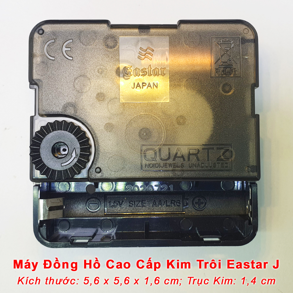 Máy Đồng Hồ Eastar J Kim Trôi Cao Cấp – Bộ Kim Tự Chọn – Tặng Pin Maxell Super Power ACE Red Dung lượng cao, Vỏ Nhôm Chống Chảy Nước