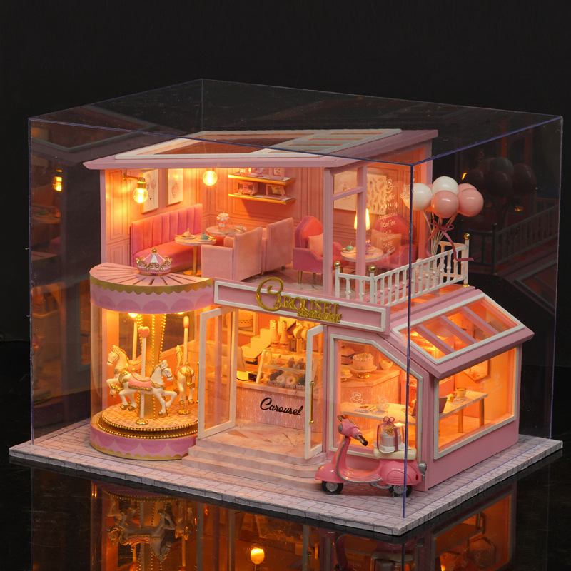 Mô hình nhà DIY Doll House ChildHood Memory Kèm Hộp nhạc và Mica Chống bụi