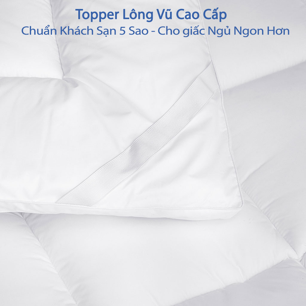 Topper Lông Vũ Cao Cấp Chuẩn Khách Sạn 5 Sao Tấm Làm Mềm Nệm Topper Toper Nệm Đệm Tấm Bảo Vệ Nệm Miếng Lót Nệm Topper Trải Giường Tấm Đệm Toper - Hệ Thống Nệm