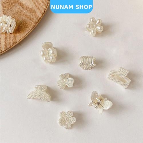 Set 3 kẹp càng cua ngọc trắng nhỏ xinh xắn cute Hàn Quốc Nunam shop