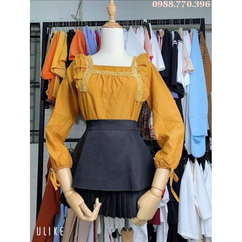 Áo cotton tay lỡ Unisex mặc đôi ,nhóm , lớp------ Áo điệu bèo tay bồng 1 lớp