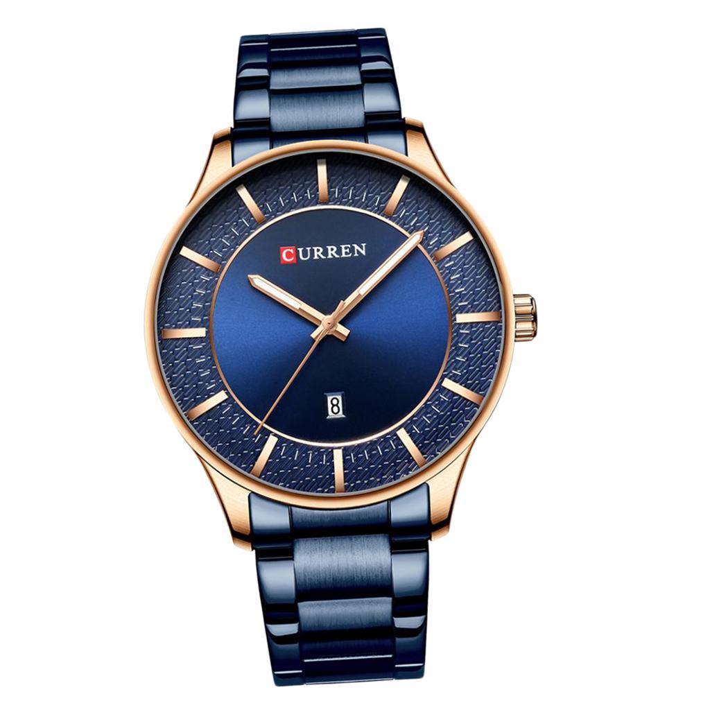 CURREN Mens 12-Hour Dials Analog Waterproof Watch Husband Wristwatch