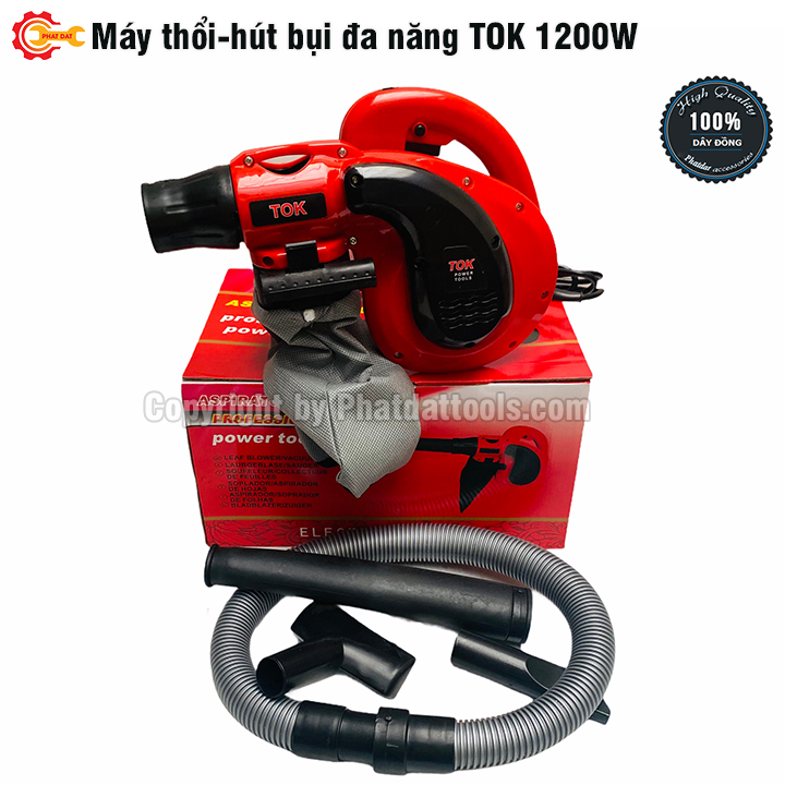 Máy thổi hút bụi 2 chức năng TOK 1200W - Hút thổi siêu khỏe - Bảo hành 6 tháng