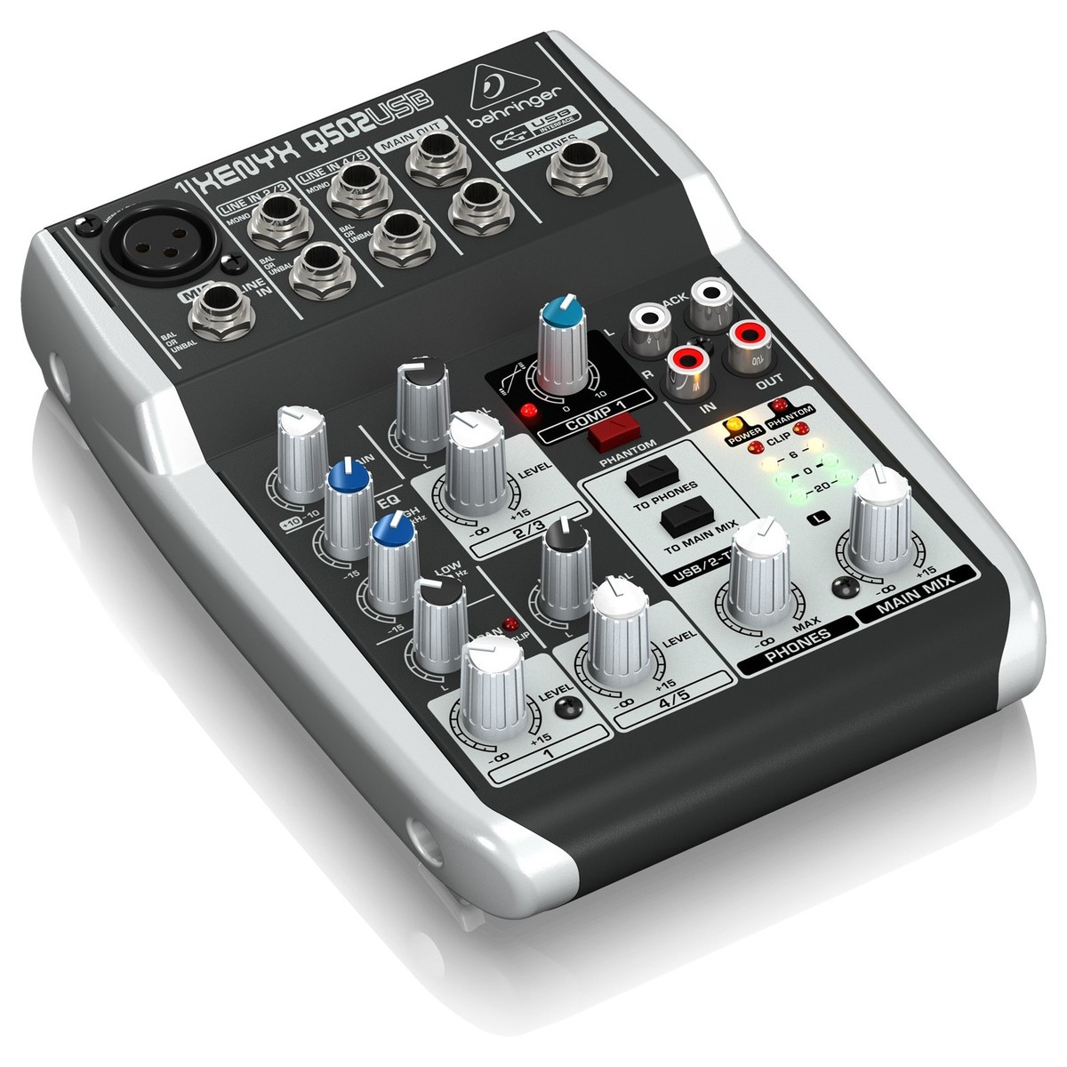 Behringer XENYX Q502USB - Bàn trộn mixer 5 cổng USB - Hàng Nhập Khẩu