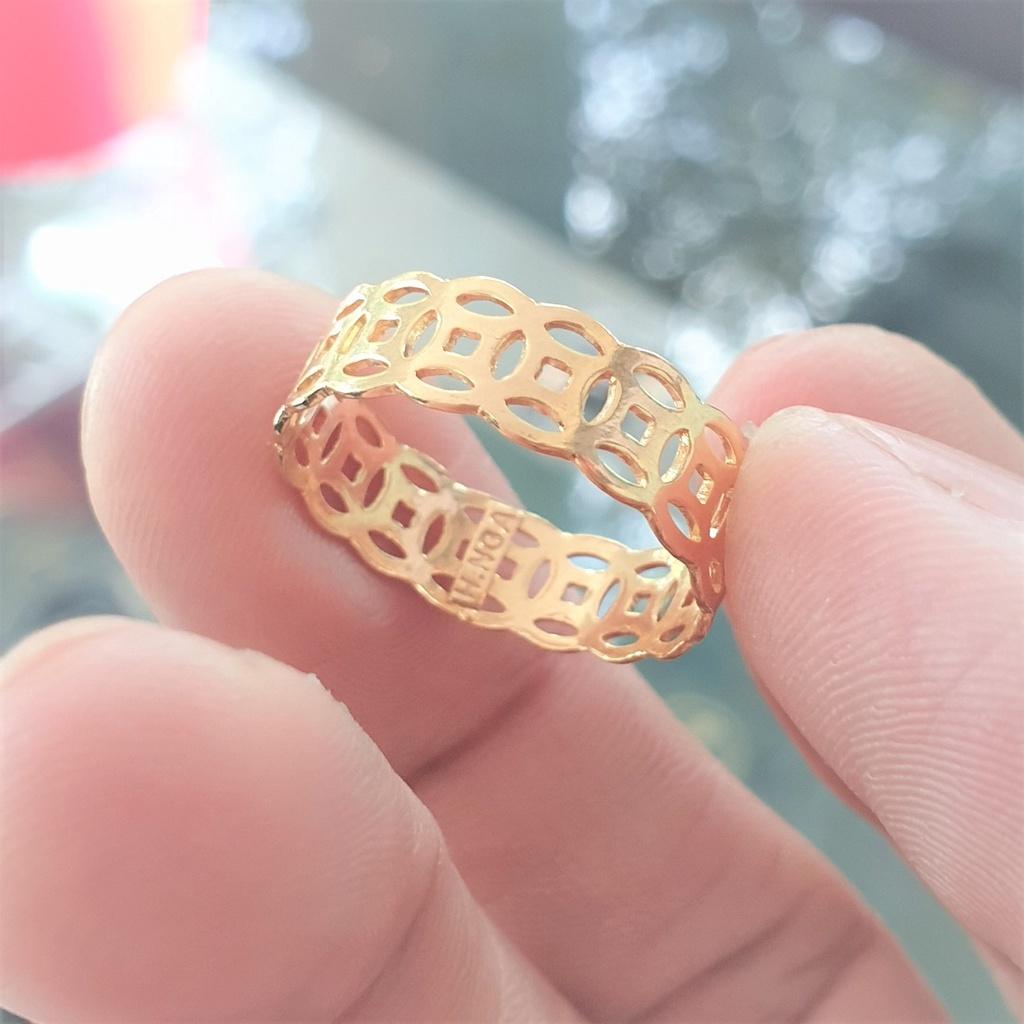 Nhẫn Kim Tiền Dáng Thon Cao Cấp- Nhẫn nữ dùng lâu dài tắm rửa thoải mái không phai không kiên